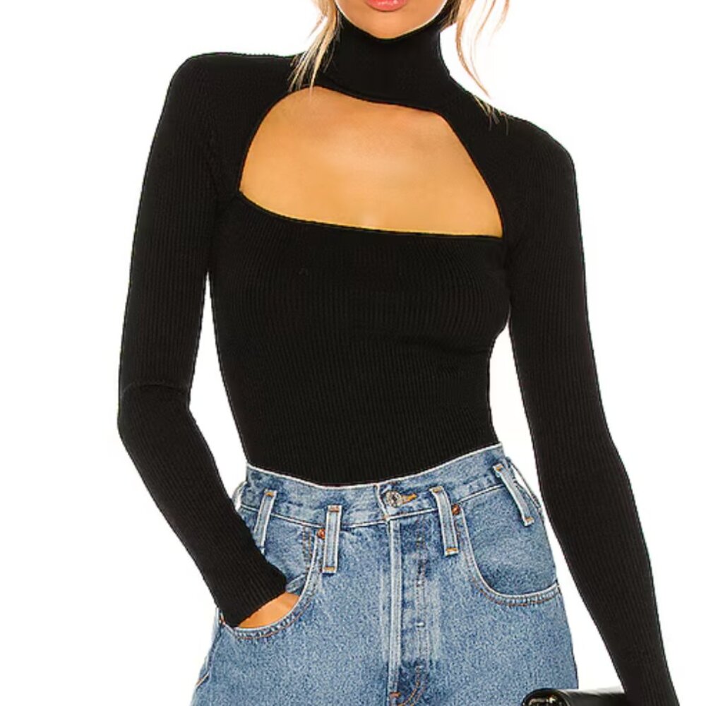 Camila Coelho Roscoe Front Cut Out Sweater Size M